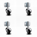 Service Caster 2.25 Inch Bright Chrome Soft Tread Ball Caster – Side Mount Bracket, 4PK SCC-GR01S214-DCR-BC-71678-4-CB180-4